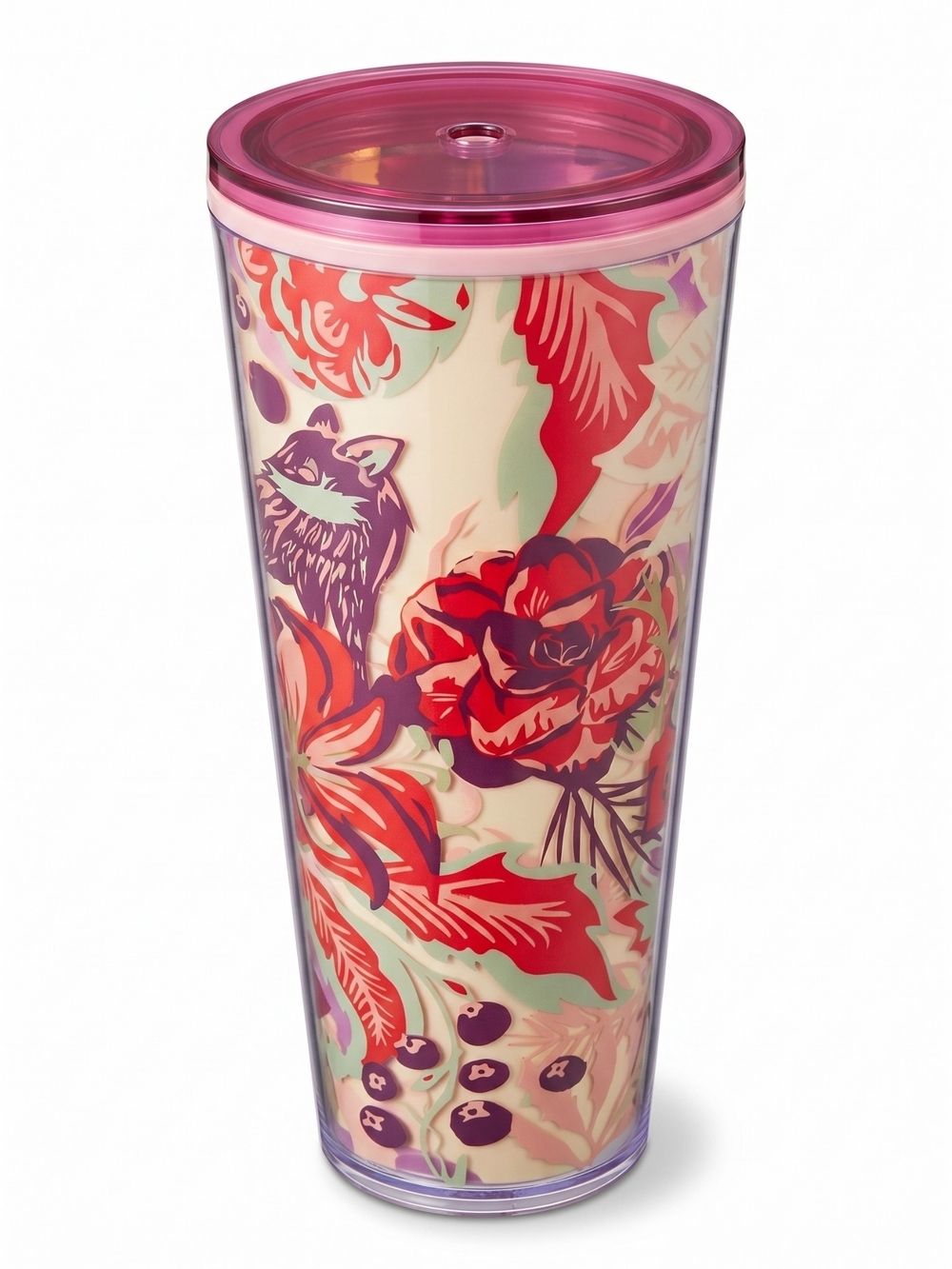 Starbucks 2022 Enchanted Forest Fox Floral Tumbler 24 oz Holiday - Picture 2 of 6